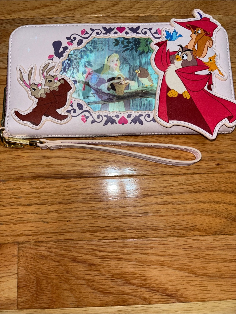 Loungefly Disney Princess Aurora Appliqué Wristlet Clutch NWOT